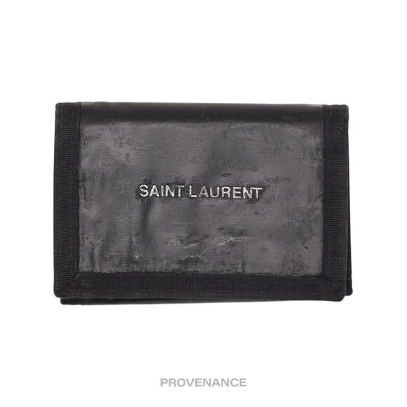 🔴 Saint Laurent Paris SLP Trifold Wallet - Black Technical - Picture 1 of 9